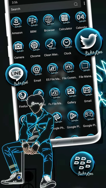 Sad Boy Neon Theme - Image screenshot of android app