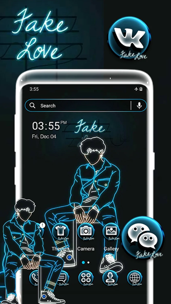 Sad Boy Neon Theme - Image screenshot of android app