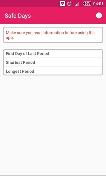 Safe Days - Image screenshot of android app