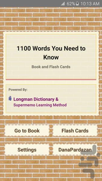 کتاب 1100 واژه و دیکشنری لانگمن - عکس برنامه موبایلی اندروید