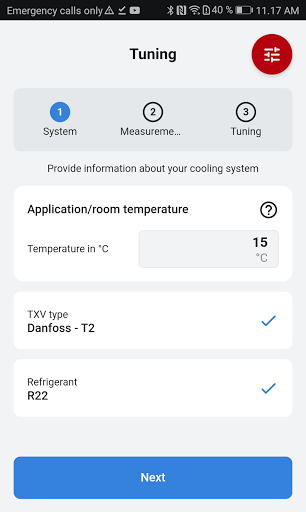 TXV Superheat Tuner - Image screenshot of android app