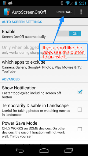 AutoScreenOnOff - Image screenshot of android app