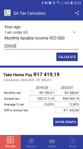 SA Tax Calculator - عکس برنامه موبایلی اندروید