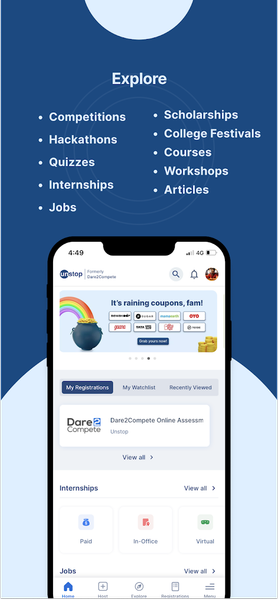 Unstop (formerly Dare2Compete) - Image screenshot of android app