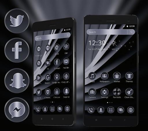 Dark Black Wall Theme - Image screenshot of android app