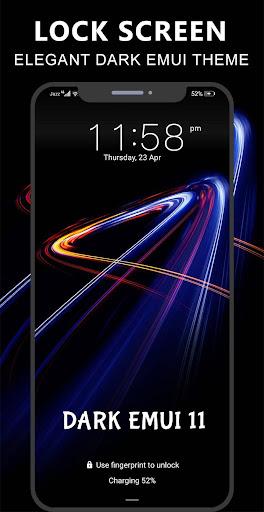 Dark Emui-11 Theme for Huawei - Image screenshot of android app