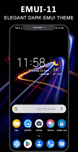 Dark Emui-11 Theme for Huawei - Image screenshot of android app