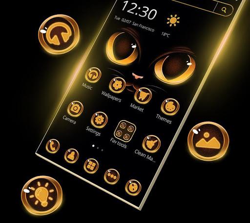 Dark Evil Eyes Face Emoji Theme - Image screenshot of android app