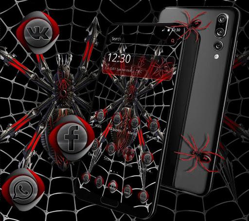 Dark Black Metal Spider Theme - Image screenshot of android app