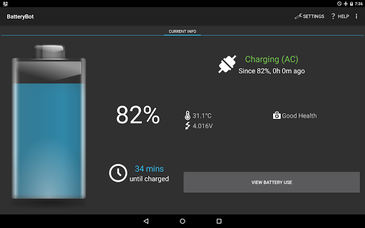 BatteryBot Battery Indicator - Image screenshot of android app