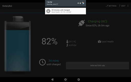 BatteryBot Battery Indicator - Image screenshot of android app