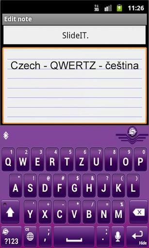 SlideIT Czech QWERTZ Pack - عکس برنامه موبایلی اندروید