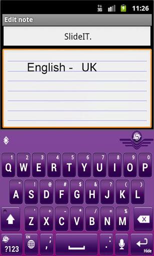 SlideIT English UK pack - Image screenshot of android app