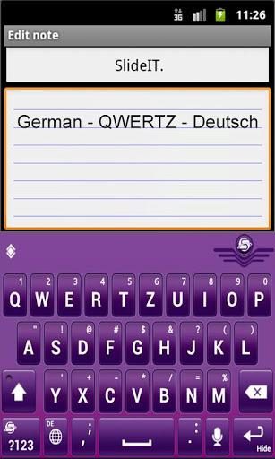 SlideIT German QWERTZ Pack - عکس برنامه موبایلی اندروید