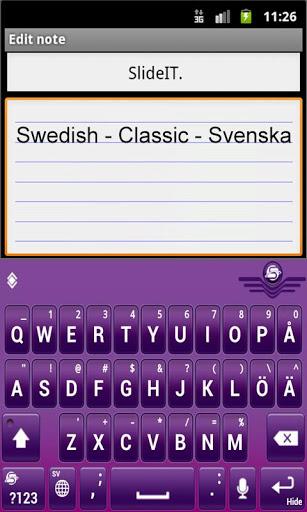 SlideIT Swedish Classic Pack - Image screenshot of android app