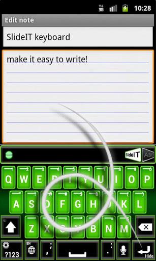 SlideIT Green Neon Skin - Image screenshot of android app