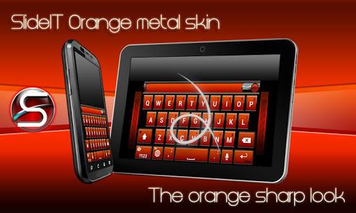 SlideIT Orange Metal Skin - Image screenshot of android app