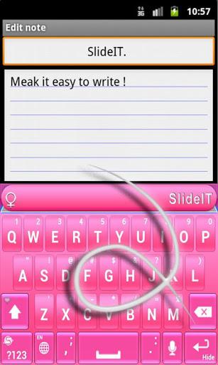 SlideIT Pinky Valentine Skin - Image screenshot of android app