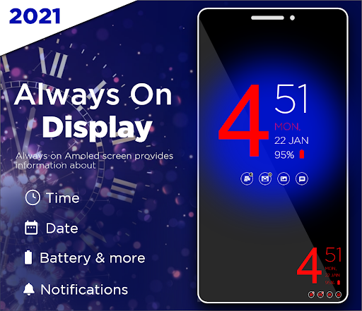 Clock Always on Display & Edge Light Super AMOLED - عکس برنامه موبایلی اندروید