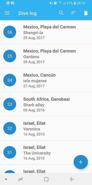 Dive log - عکس برنامه موبایلی اندروید