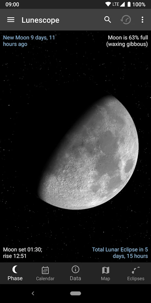 Lunescope: Moon Phases+ - عکس برنامه موبایلی اندروید