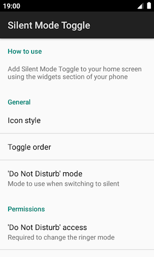 Silent Mode Toggle - عکس برنامه موبایلی اندروید