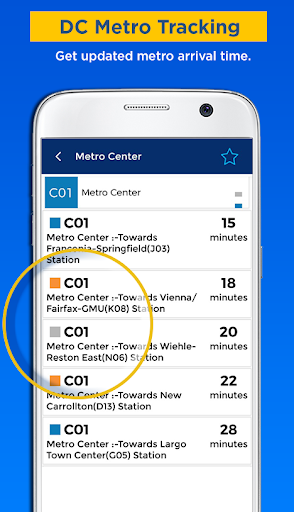 DC Metro & Bus Tracker - Image screenshot of android app