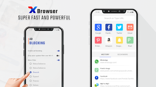 XBrowser - Super Fast, Private & Ad blocker - عکس برنامه موبایلی اندروید