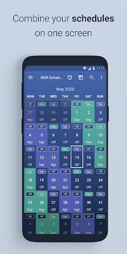 Shift Work Schedule Calendar - عکس برنامه موبایلی اندروید