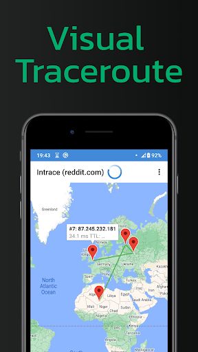Intrace: Visual traceroute - Image screenshot of android app