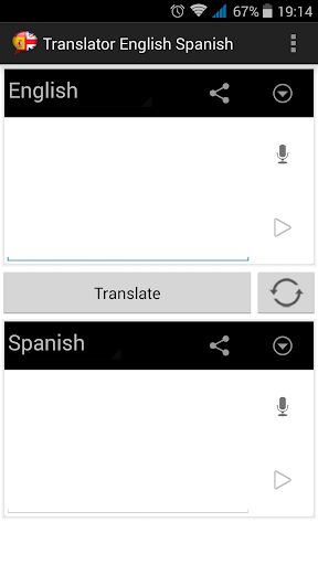 English to Spanish Translation - Image screenshot of android app