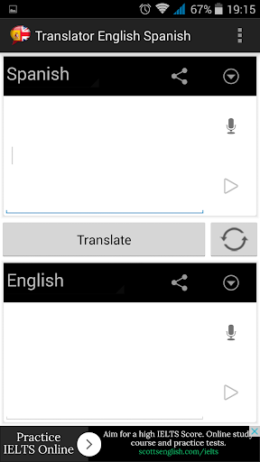 English to Spanish Translation - عکس برنامه موبایلی اندروید