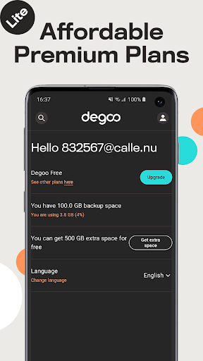 Degoo Lite: ۲۰ GB Cloud Drive - عکس برنامه موبایلی اندروید