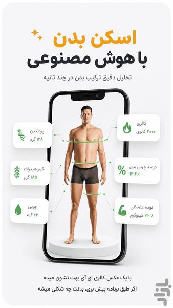 کالری ای آی | محاسبه کالری با یک عکس - عکس برنامه موبایلی اندروید