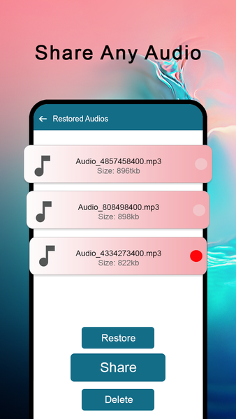 Deleted Audio Recovery:Restore - عکس برنامه موبایلی اندروید