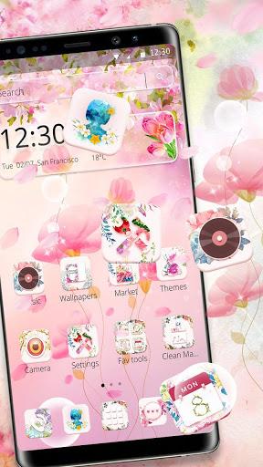 Delicate Beauty Pink Sakura Theme - عکس برنامه موبایلی اندروید