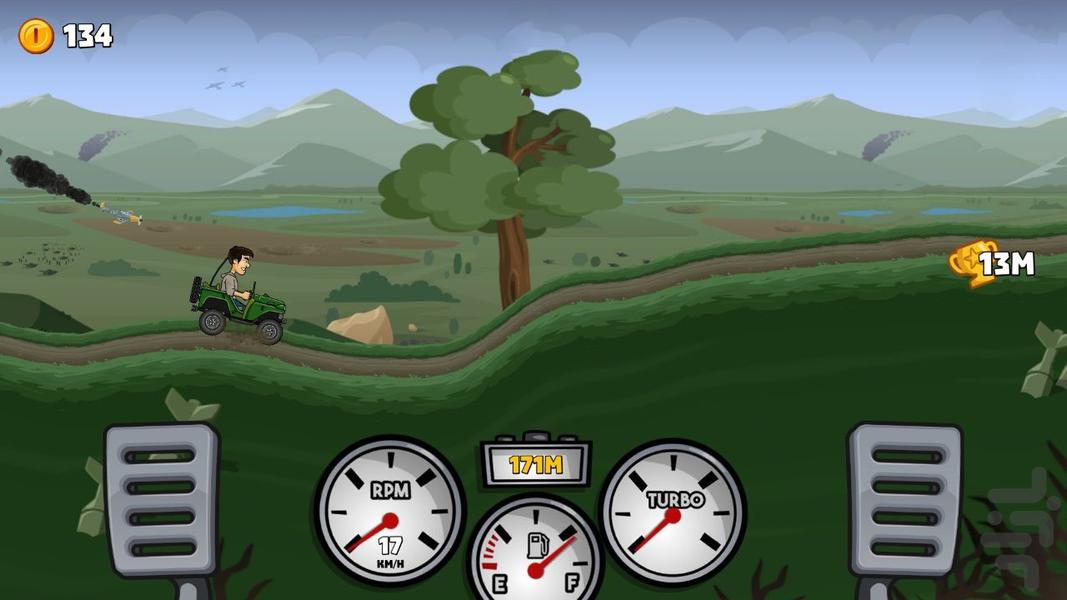 Hill climbing game car - Gameplay image of android game