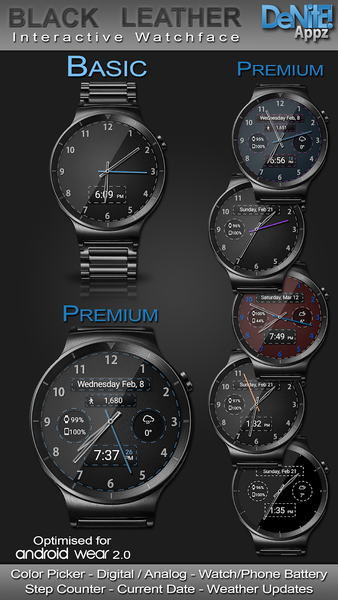 Black Leather HD Watch Face - عکس برنامه موبایلی اندروید