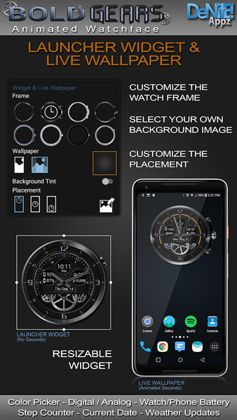 Bold Gears HD Watch Face - Image screenshot of android app