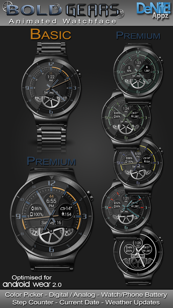Bold Gears HD Watch Face - Image screenshot of android app