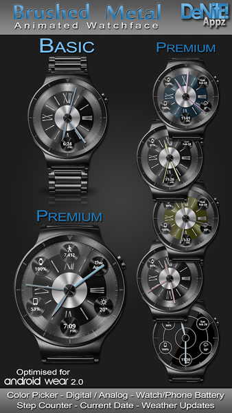 Brushed Metal HD Watch Face & - Image screenshot of android app