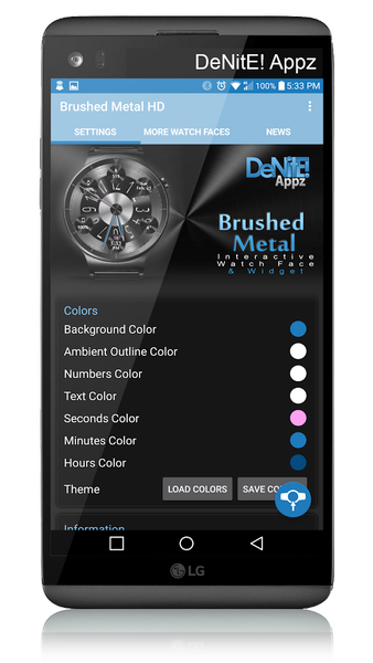 Brushed Metal HD Watch Face & - Image screenshot of android app