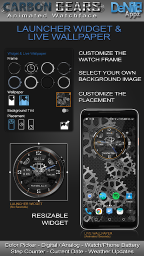 Carbon Gears HD Watch Face - Image screenshot of android app