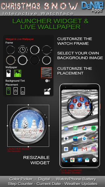 Christmas Snow HD Watch Face - Image screenshot of android app