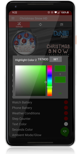 Christmas Snow HD Watch Face - Image screenshot of android app