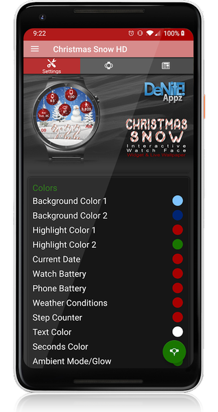 Christmas Snow HD Watch Face - Image screenshot of android app