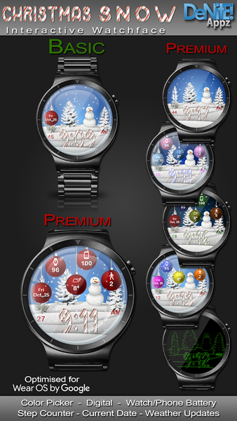Christmas Snow HD Watch Face - Image screenshot of android app