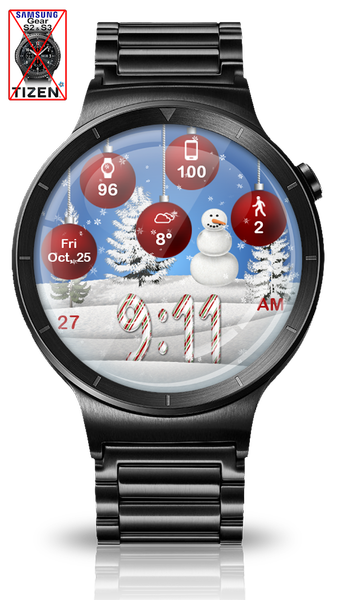 Christmas Snow HD Watch Face - Image screenshot of android app