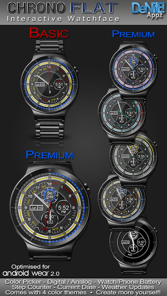 Chrono Flat HD Watch Face - Image screenshot of android app