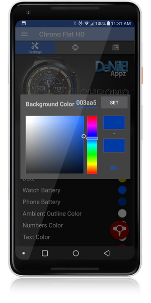 Chrono Flat HD Watch Face - Image screenshot of android app